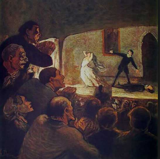 peinture de honoré daumier, peintre du dix neuvieme siecle: drame 1860