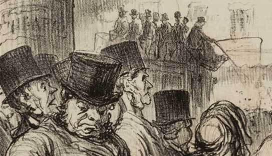 fusain de honoré daumier, peintre du dix neuvieme siecle: le nouveau paris 1862
